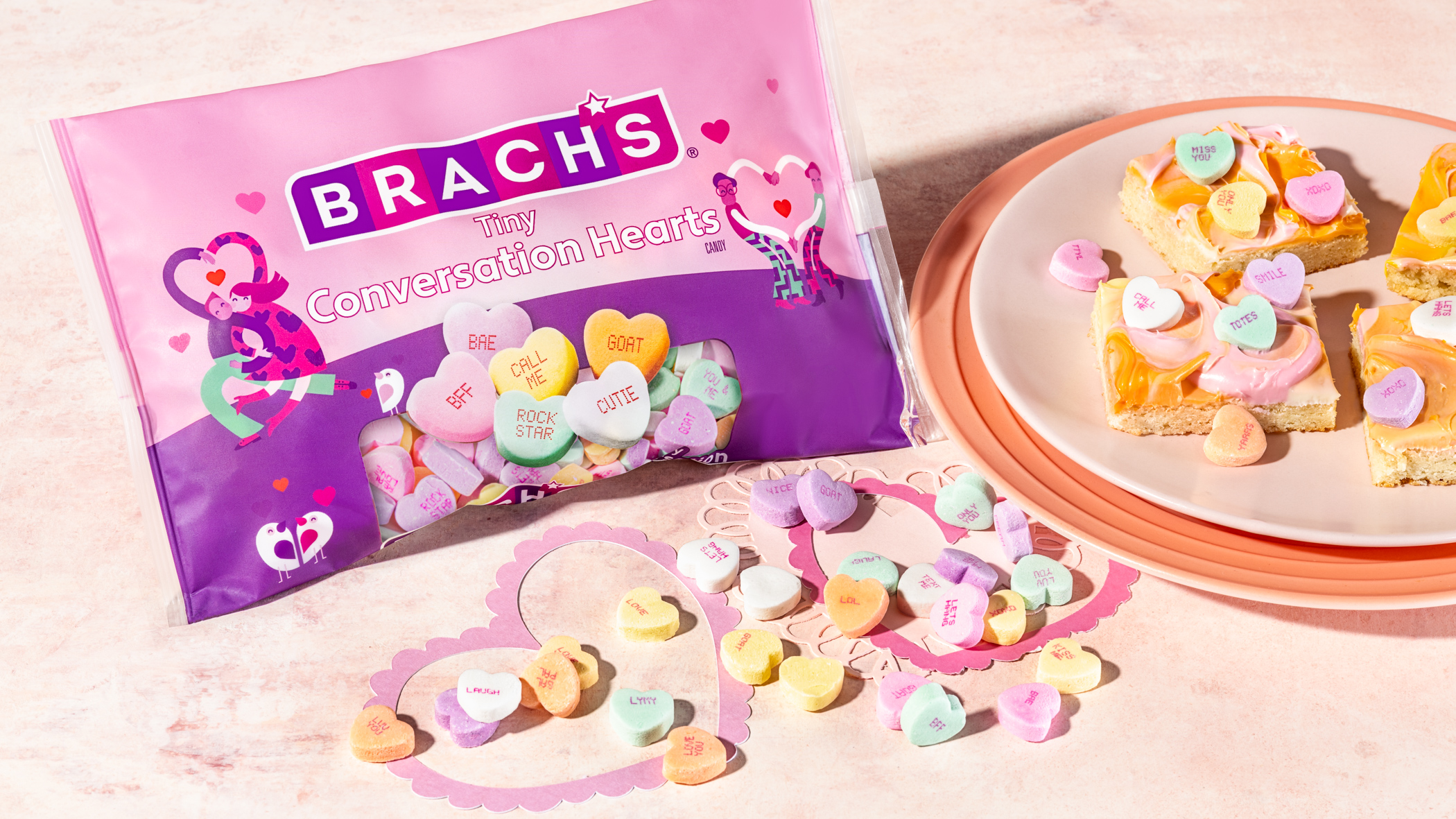 Brach's Tiny Conversation Hearts Candy Valentine's Day Box, 0.75oz - 6  Fruity Flavors